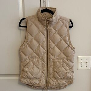 J. Crew Quilted Tan Puffer Vest